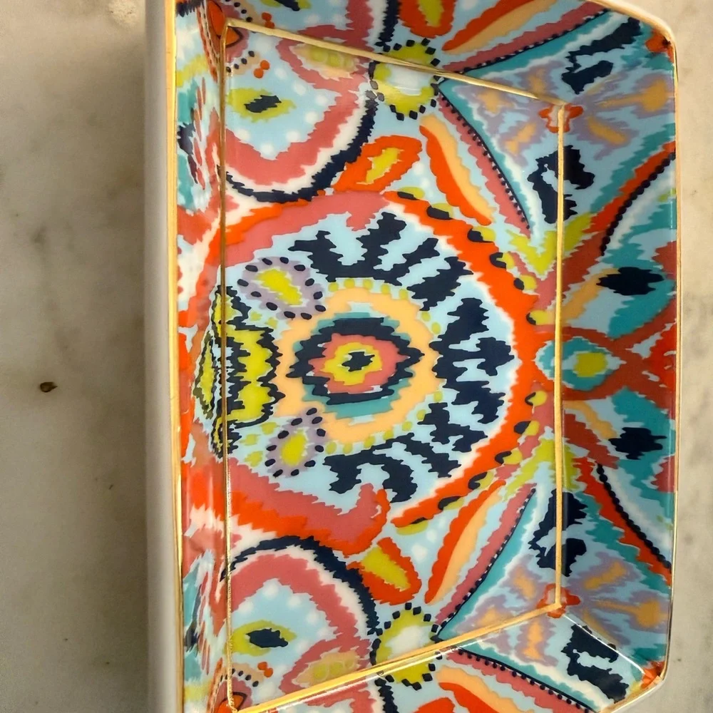 Stella & Dot Ceramic Colorful Rectangular Tray